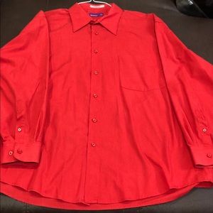 Empra Mens Red XXL Long Sleeve Dress Shirt